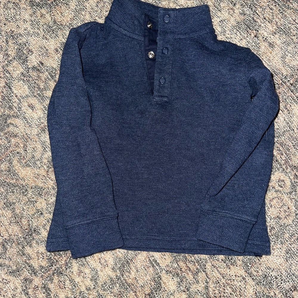 Navy Blue Kids Long Sleeve Mockneck